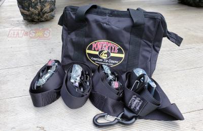 Our PowerTye 2" ratchet strap kit.  A handy carrying bag helps us keep it organized
